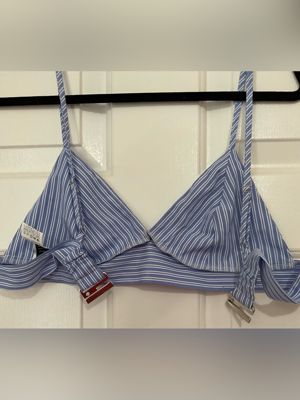 SHEIN Blue and White Pinstripe Wide-Leg Two Piece - Picture 7 of 13